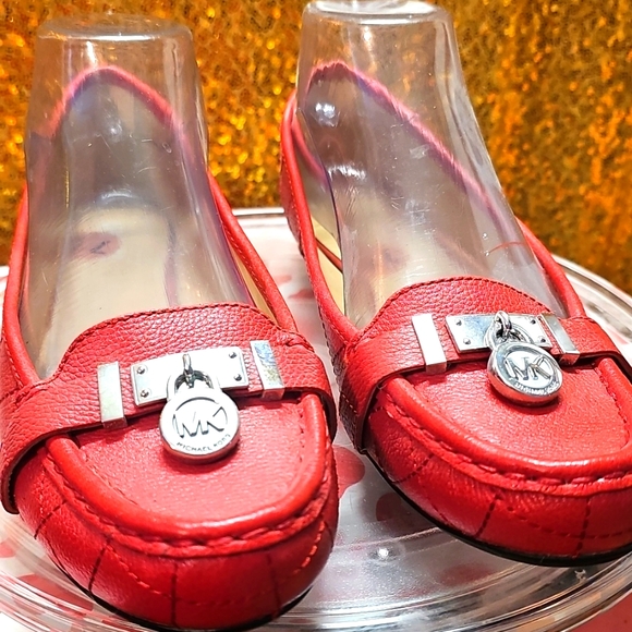 Michael Kors Shoes - A MICHAEL KORS Red Leather Loafers sz 7.5 Wow Posh New w/o tags Pristine casual